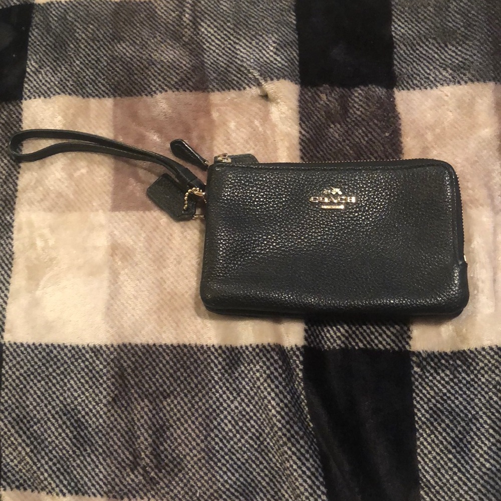 Coach double zipper wristlet